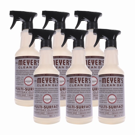 Mrs. Meyers Clean Day Cleaners & Detergents, Spray Bottle, Lavender, 6 PK 663011